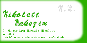 nikolett makszim business card